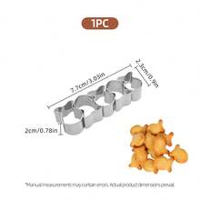 1 Set Of 5/16 Stainless Steel Mini Fish Cookie Molds And Cutter, Goldfish Cookie Cutter Tool, Fish-Shaped Food Snack Baking Molds, Kitchen Supplies - - - View 8