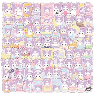 1套/100张可爱卡通新款插画调皮兔子贴纸装饰手机壳笔记本电脑桌面贴纸，送朋友的礼物，节日礼物，复活节礼物，营造惊喜感，可爱又实惠（随机风格）