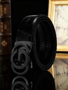 1条男士合金自动扣皮带，轻盈奢华时尚，高端商务皮带，47英寸，适合搭配牛仔裤、参加派对、办公室通勤，经久耐用 - 节日和周年纪念日送给男友、父亲、家人的完美礼物 - 彩色 - 查看 16