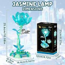 Frosty Magic Jasmine Building Blocks, Classic Fairy Tale Ornament, Ideal For Family Gatherings And Festive Decorations, Girl Exclusive Toys, Perfect Christmas & Birthday Gifts - 淺藍色 - 查看 2