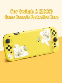 1pc White Lily Element Pattern Protective Case Compatible With Switch2/Switch NS/Switch OLED/Switch Lite, New Generation Game Console Protective Shell, Multi-Color Options: Black/Red/Pink/Yellow/Blue/White, TPU Soft Cover, Universal Gamepad Protective Case, Switch Controller Protective Cover, Switch Gaming Accessories, Anti-Drop, Anti-Slip, Scratch-Resistant, Stylish - Multicolor - View 10