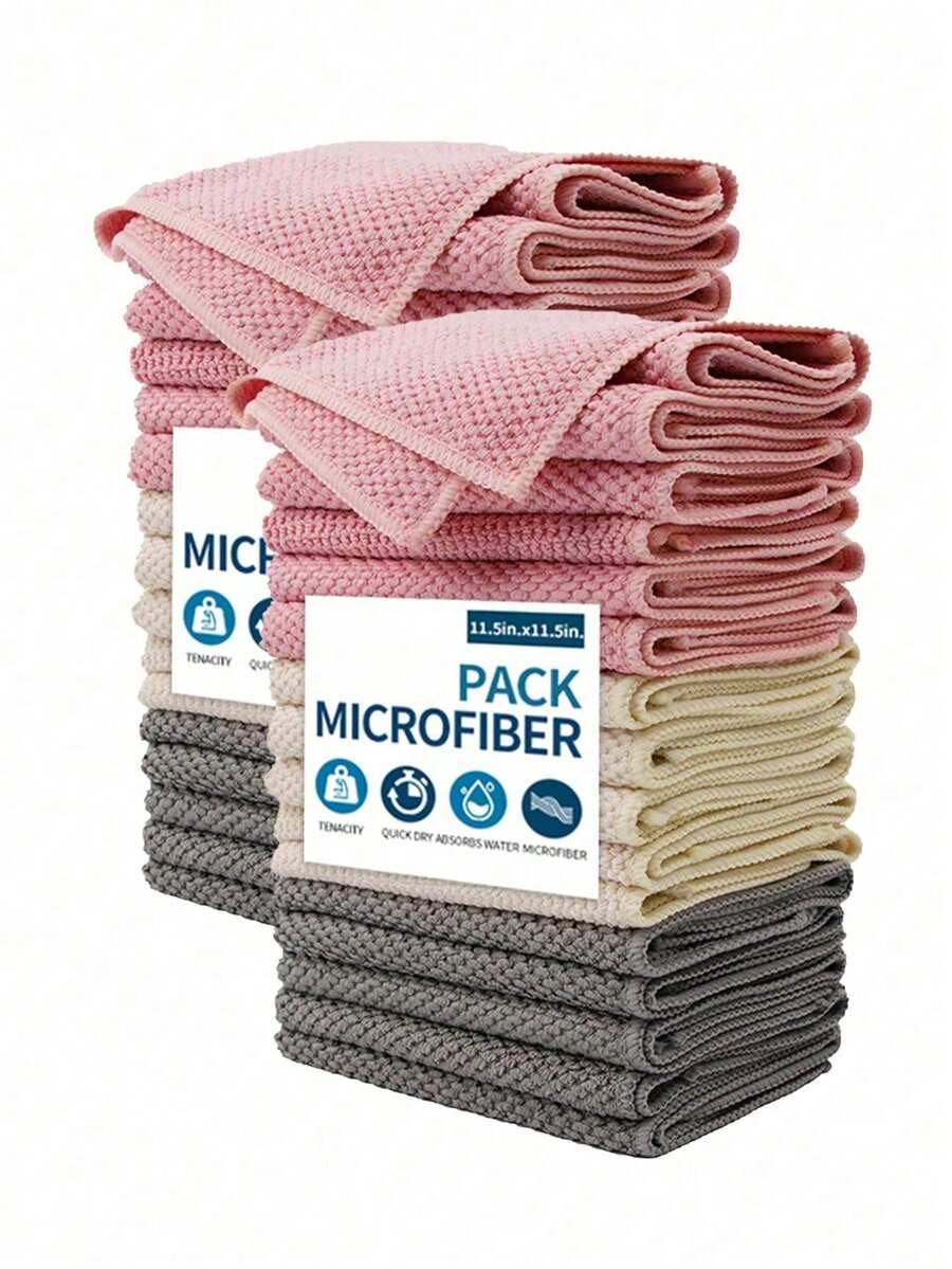 5/10/15/20pcs Multi-Purpose Kitchen Cleaning Cloths, Household Cleaning Rags, Absorbent Car Wash Towels, Kitchen Cleaning Cloths, Dish Washing Cloths