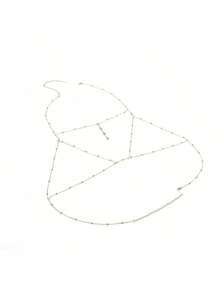 1pc Women's Sexy Chest Chain Jewelry, Minimalist Rhinestone Pendant Body Chain, Suitable For Daily Wear - Gold - View 8