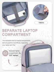 Laptop Backpack For Women Fits 14/15 Inch Laptop, Fashion Waterproof Lightweight Book Bag For Travel Work Business Teacher Nurse Computer Bag With Computer Compartment, Stylish Ladies & Girls Backpacks Purse, Daypack School Backpack For Girls, The New And Old Versions Are Shipped Out Randomly. - Bụi tím - Xem 4