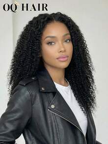 OQ 200% Density 14-26 Inch Invisible Drawstring 360° Seamless Wear African Curly Pre-Bleached Knot Invisible Adhesive-Free Hairline Lace Front Wig - SNatural - View 3
