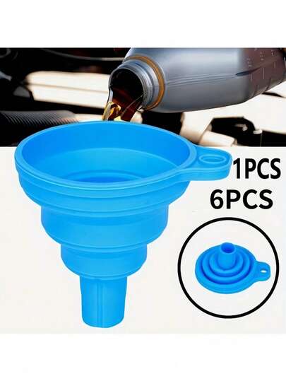 Set de pâlnii pliabile 6/3/2/1 buc, potrivite pentru ustensile de bucătărie, pâlnie pentru motor, pâlnie universală din silicon pentru lichide auto, pâlnie de înlocuire a lichidului de curățare, pâlnie pliabilă portabilă pentru schimbarea uleiului auto, pâlnie pliabilă, pâlnie mini portabilă multifuncțională pentru bucătărie, pâlnie retractabilă pentru ulei, dozator de lichide de uz casnic, gadgeturi mici de bucătărie