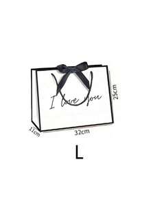 1个“我爱你”礼品袋，纸质礼品袋，轻便可折叠购物袋，送给女朋友、男朋友、丈夫、妻子、伴侣的完美礼品袋 - 彩色 - 查看 12