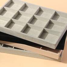 1pc 24/12 Slots Jewelry Organizer Box, Ring Bracelet Necklace Earring Display Tray, Velvet Jewelry Storage Holder - Tray - View 8