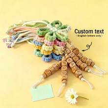 1pc Customized Handmade Flower Shaped Keychain Personalized Tassel Keyring Backpack Accessory Decoration Gift For Mom/Girlfriend Valentine's Day Gift Kawaii Key Lanyard Flower Keychain - Multicolor - View 9