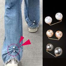 2pcs Pearl Jeans Ankle Clip, Chest Anti Light Needle, Anti Stepping Slipper Buckle, Pants Length Adjuster - Multicolor - View 3