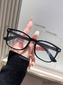 1/6 Pair Women's Computer/Gaming/TV/Phone Anti-Fatigue Glasses, Square Plastic Eyeglass Frame To Relieve Eye Strain, Lightweight & Fashionable Optical Glasses Frame - Multicolor - View 7