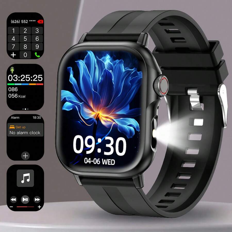 Este novo smartwatch possui uma tela grande de 2,01 polegadas, bateria de longa duração de 180mAh, lanterna potente, controle remoto da câmera, chamadas sem fio, localização do telefone, despertador e pedômetro. Adequado tanto para homens quanto para mulheres, é uma excelente opção de presente para as festas de fim de ano. - Multicolorido - Ver 1