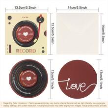 [Creative Record Greeting Card] For The Record Love Letter Gift Card Valentine's Day/Anniversary/Birthday Ritual Gift For Boyfriend Girlfriend Husband Wife Universal For Men And Women - 情人節卡片 - 查看 5