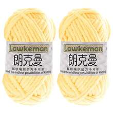 Lawkeman 2 peças/100g Fio de Veludo Premium, Fio de Crochê Macio de Poliéster, Fio Chenille Médio Grosso, 50g/Peça, Ideal para Projetos de Crochê Vibrantes, Perfeito para Artesanato de Decoração Doméstica DIY como Tricô, Crochê, Bolsas Feitas à Mão, Cestas, Mantas, Tapetes, Sapatos, Chinelos, Almofadas e Bonecas, Fio Multicolorido, Fio de Poliéster, Acessórios de Tecelagem - Multicolorido - Visão 31