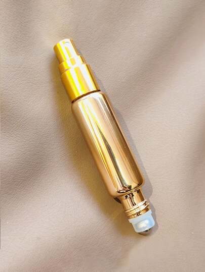 1个可重复灌装不锈钢双头多用途香水滚珠喷雾瓶 - 适用于香水、古龙水、精油 - 耐用玻璃材质，便携轻巧，适合旅行，时尚喷雾器，旅行喷雾瓶