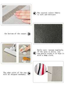 1pc Modern Geometric Pattern Soft Doormat, Red, Black And Gray - Durable, Suitable For Living Room Or Kitchen, Kitchen Mat, Kitchen Carpet, Kitchen Rug, Doormat, Small Rug, Carpet, Runner, Rug, Home Decor, Area Rug, Outdoor Mat, Home Decor, Area Carpet, Bedroom Carpet, Washable Rug - Multicolor - View 6