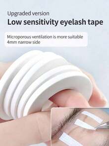4毫米新款睫毛嫁接胶带，海绵睫毛胶带，易撕型，低过敏性睫毛隔离垫，透气敏感型睫毛嫁接工具，睫毛嫁接胶带，透气睫毛移植胶带，4毫米孔隔离胶带，睫毛美容专用眼垫工具 - 彩色 - 查看 2