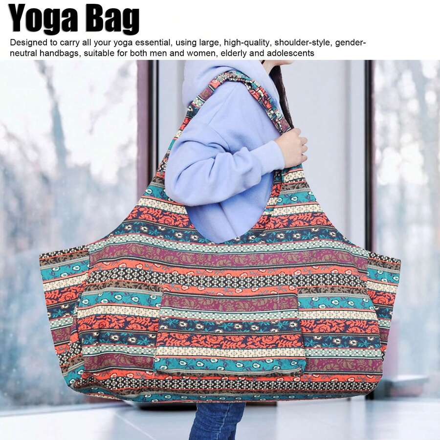 Southeast Asian-Inspired Yoga Bag: Stylish And Functional, Ideal For Travel, Shopping And Transport.