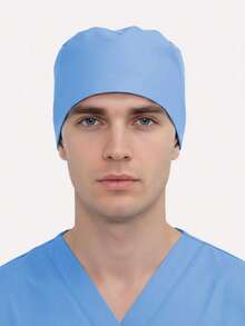 1pc Solid Color Men's Work Cap/Beauty Care Cap, All Season - Multicolor - View 3