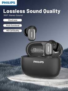 Tai nghe không dây chống ồn chủ động Philips mới, điều khiển bằng thao tác chạm hai lần ở tai trái, trang bị hai micro HD cho cuộc gọi, tai nghe thể thao nhét tai TAT2569 - Một cỡ - Xem 7