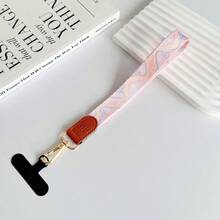 1条皮革金属挂绳，复古印花织带，宽版手机挂绳，防丢 - 彩色 - 查看 9