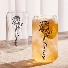 1 chiếc cốc thủy tinh dung tích lớn 500ml, in tên cá nhân theo yêu cầu, kèm ống hút và cọ vệ sinh ống hút, nắp tre, quà tặng Ngày của Mẹ, cốc đựng đồ uống lạnh/cà phê/nước giải khát, có thể tùy chỉnh tên, cốc đựng bia/nước ép/sữa/cà phê đá. - nhiều màu - Xem 6