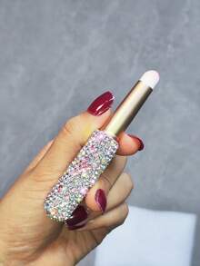 1pc Rhinestone Lip Brush, High-Quality Makeup Brush With Lid, Soft & Skin-Friendly, Suitable For Liquid Lipstick, Creative Gift - Multicolor - View 5