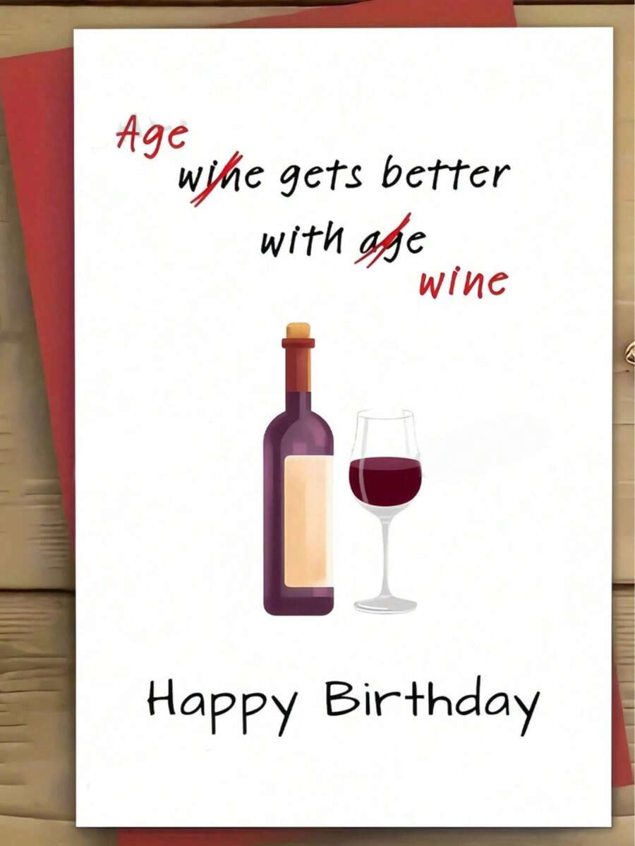 Funny Wine Themed Birthday Card - "Wine Makes Life Better" - The Perfect Gift For Family, Friends And Loved Ones - Multicolor - View 1