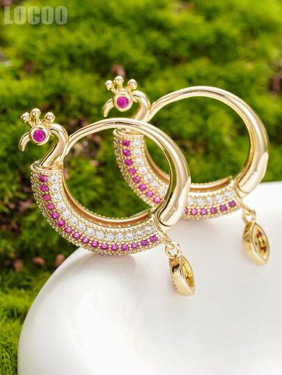 1 par eleganta kubiska zirkoniaörhängen för kvinnor för bröllop, förlovning, årsdag, fest, smycken, alla hjärtans dag-present