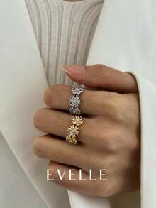 Gold & Silver Rings, Delicate & Minimalist, Suitable For Dates, Gatherings, Party Gifts - Multicolor - View 2