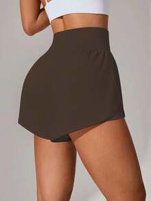 Women's Breathable Quick-Dry Sports Shorts, Summer - Brown - View 2