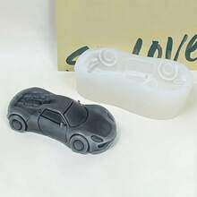 1pc Silicone Racing Car Shaped Mold For Making Stone Scented Candles, Plaster And Resin Decoration, Home Decor, Handmade Soap Making Mold - White - View 6