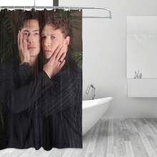 Heated Rivalry Polyester Bath Curtain With Grommet | Machine Washable, Ideal For Bathroom Partition, Perfect Valentine'S Day Gift Or Housewarming Present - in ấn - Xem 2