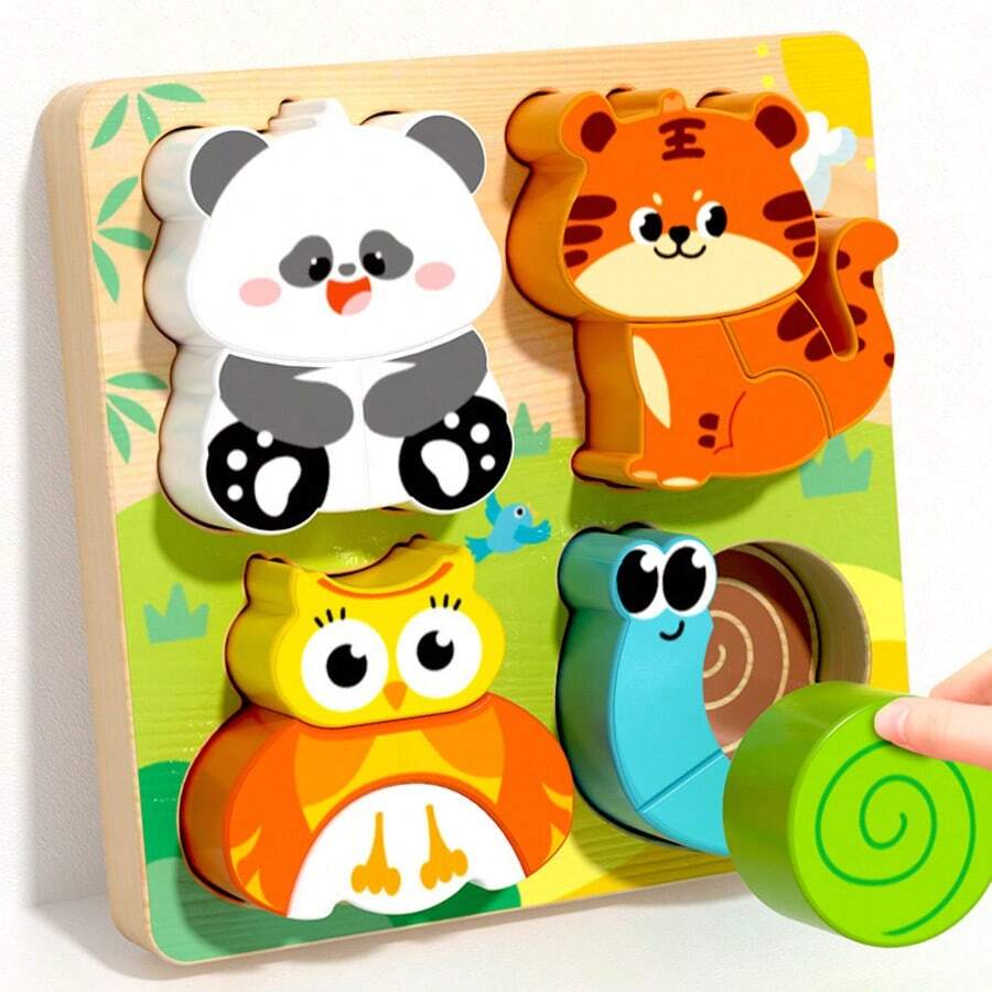 Papan Puzzle Kayu 3D / Mainan Edukasi Montessori untuk Pembelajaran Dini - Bentuk Hewan dan Kendaraan, Mainan Edukasi untuk Penalaran Spasial dan Pengembangan Otak, Struktur Kayu Lunak yang Tahan Lama, Permainan Kreatif dan Pembelajaran Kognitif, Meningkatkan Koordinasi Mata-Tangan, Hadiah Ulang Tahun Anak, Hadiah Natal