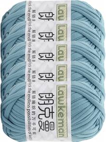Lawkeman 5 peças/500g Fio de Camiseta - Fio de Poliéster de Alta Qualidade, 30m/peça - Fio de Tecido Macio, Adequado para Crochê, Fio de Tricô Multicolorido - Ideal para Cestas, Bolsas, Mantas, Chapéus, Brinquedos, Lenços DIY - Multicolorido - Visão 34