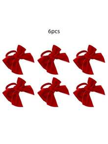 6pcs/12pcs Bow Napkin Rings, Velvet Fabric Napkin Holders, Red Napkin Rings, Simple Napkin Rings, Suitable For Hotel Tabletop, Wedding, Dinner Party, Elegant & Fashionable - Multicolor - View 13