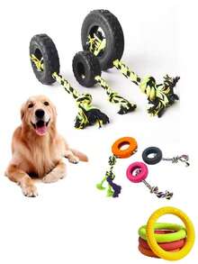 Durable Rubber Dog Chew Toy - Interactive Tire Shaped Pet Toy With Sturdy Teeth, Suitable For All Dog Breeds, Fun Dog Toy | Tire Shaped Toy | Durable Dog Toy, Dog Toy - Black - View 7