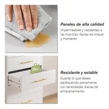Cómoda De Moderno Con 5 Cajones Para Dormitorio - Armario De Almacenamiento - Blanco - Ver 4