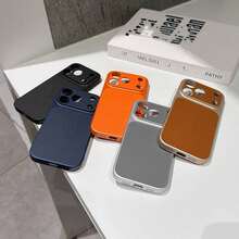 极简主义手机保护壳，带大窗口，兼容 17 Pro Max/16 Pro Max/15 Pro Max/14 Pro Max/13 Pro Max，防摔，精准开孔不干扰信号，防指纹，适合日常通勤 - 橘色 - 查看 3