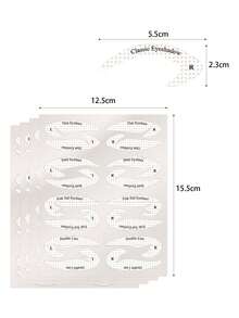 64pcs Professional Eyeshadow & Eyeliner Stencil Kit, Non-Woven Fabric Material, 4 Styles, With Adhesive Eyeshadow & Eyeliner Auxiliary Tools - Non-Woven Makeup Template Set, Suitable For Various Eye Makeup, Eyeshadow, Stage Makeup - White - View 7