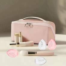 1/2 st sminksvampmixer, hållare för sminksvampar, torklåda för sminksvampar med genomskinlig ram, lämplig för semester, strand, badrum, sovrum, stor kapacitet - Multifärgad - Visa 3