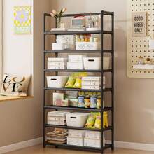 1件/多层置物架，可调节层数，防潮防霉，安装简便，大容量储物空间，易于移动，易于清洁，家用置物架，卧室落地展示架，简约耐用的零食杂物架，鞋架，采用塑料部件+油漆管+无纺布组合而成，组装简便，适用于多种场景。 - 彩色 - 查看 1