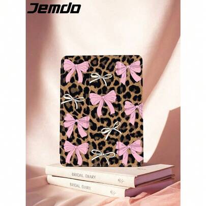 Cheetah,Leopard Print 1pc Black Leopard Print Tablet Protective Case With Pen Slot, Anti-Drop, Support Sleep/Wake, Compatible With Samsung, And IPad