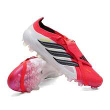 Adidas PREDATOR ELITE FT 2G/3G AG 男女款足球鞋，轻便透气，适合日常穿着和训练，JR7841 - 亮紅/黑/白色 - 查看 3