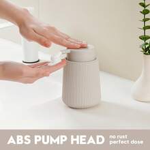 1pc Striped Foam Soap Dispenser, Luxury Style Bathroom Kitchen Pump Bottle, Refillable - one-size - View 7