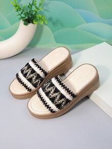 Dép thời trang cho bé gái, sandal đế xuồng cao gót kiểu dáng giản dị, dễ thương cho mùa xuân và mùa hè. - màu đen - Xem 4