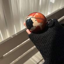 Retro Splatter Paint With Hanging Ring Earphone Case Compatible With Huawei Freebuds 7i, Freebuds 2, Freebuds SE 3, Freebuds 5i, Galaxy Buds Pro 3, Cute Korean Style Earphone Case - Brown - View 4