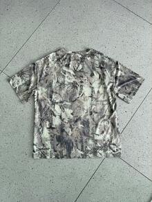 Summer New Casual Minimalist Street Camo Round Neck Short Sleeve T-Shirt, Fashionable & Versatile Women Top - Green - View 3