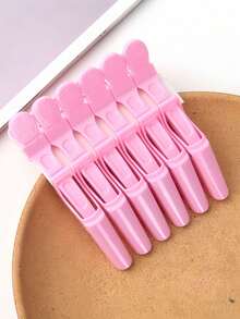 4pcs/Set Pink Crocodile Clip Hair Claws, Strong Grip And Stable, Easily Sections And Holds Hair For Hairstyling And Makeup, Suitable For Women And Girls, Suitable For Holidays, Daily Outings, Dates, Can Be Matched With Different Hairstyles To Create Sweet And Elegant Styles - Multicolor - View 6