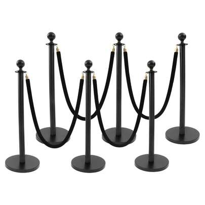  HOHOBLA 6 Pcs Stanchion Posts, Stainless Steel Stanchions Post, Crowd Control Barriers With Feet Velvet Ropes And Posts For Red Carpet Party Decoration And Ribbon Cutting Ceremony